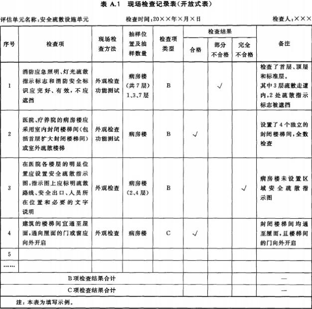 现场检查记录表(开放式表)